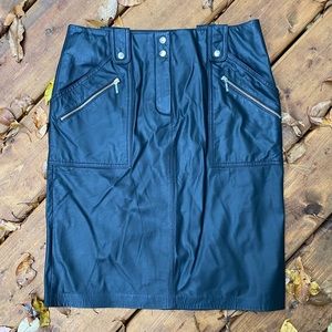 Danier black leather pencil skirt